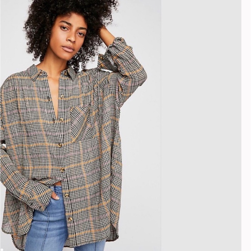 FREE PEOPLE Break My Stride Buttondown Top Size XS